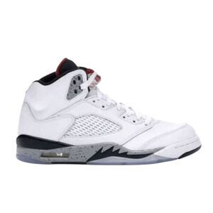 NIKE Air Jordan 5 Retro 'White Cement' Sneakers Size 8